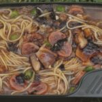Chinese sausage & veg noodles
